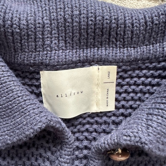 All Row Navy Blue Women's Crop Sweater Large - Picture 2 of 5